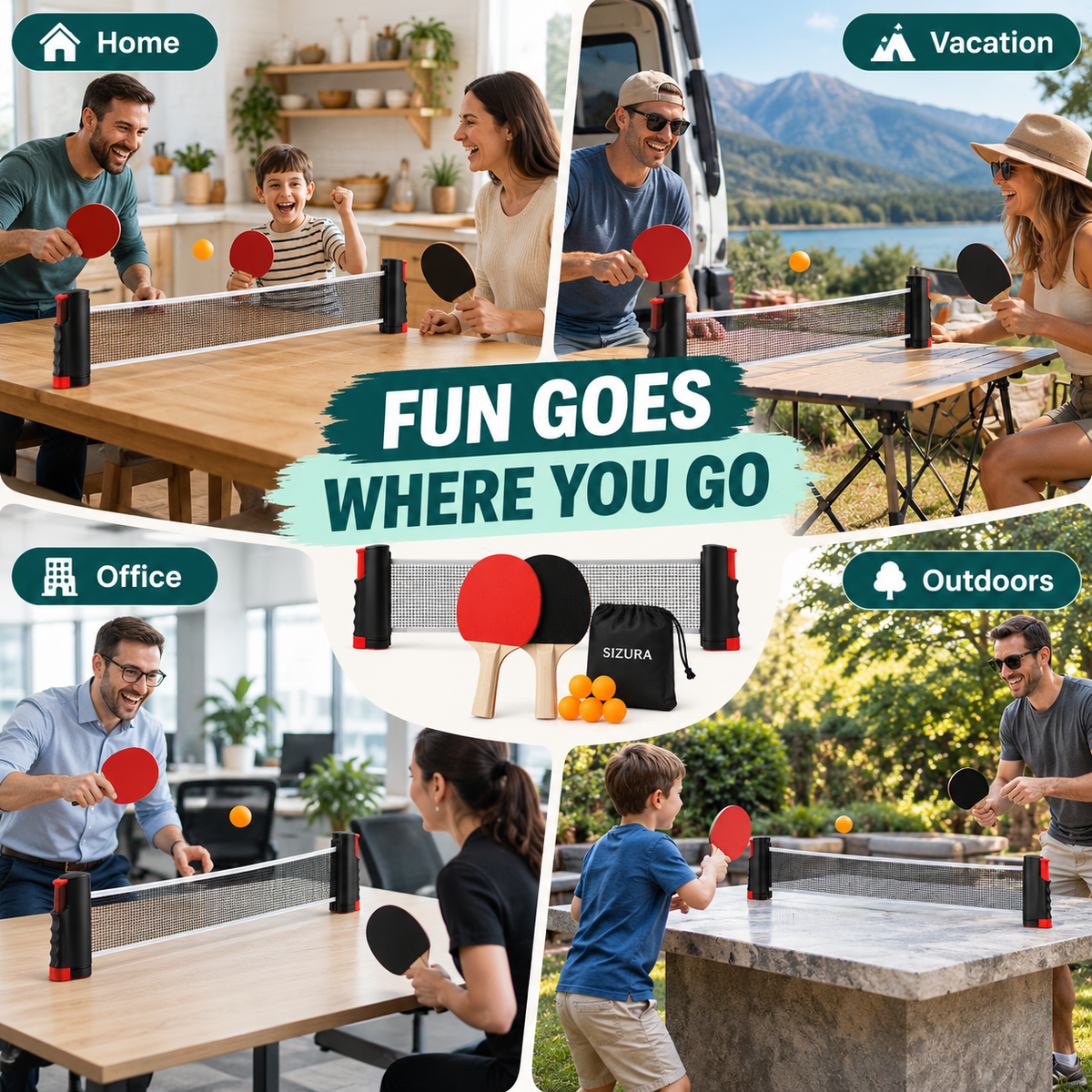 SmashDock Pro – Portable Table Tennis Set for Any Table