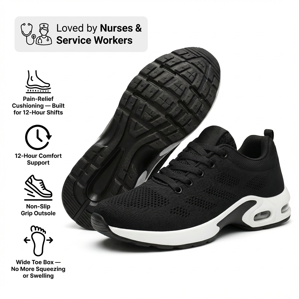 Sizura™ 12-Hour Shift Shoes for All-Day Foot, Knee & Back Pain Relief
