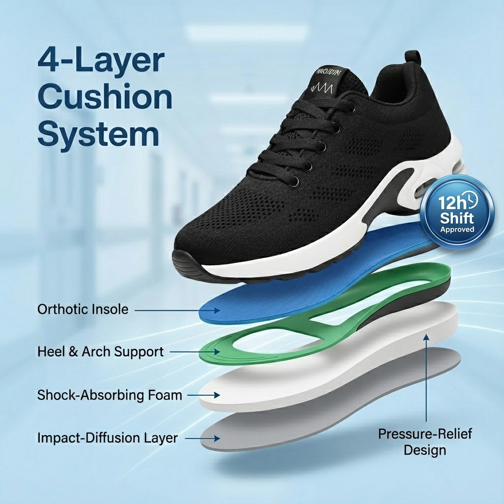 Sizura™ 12-Hour Shift Shoes for All-Day Foot, Knee & Back Pain Relief