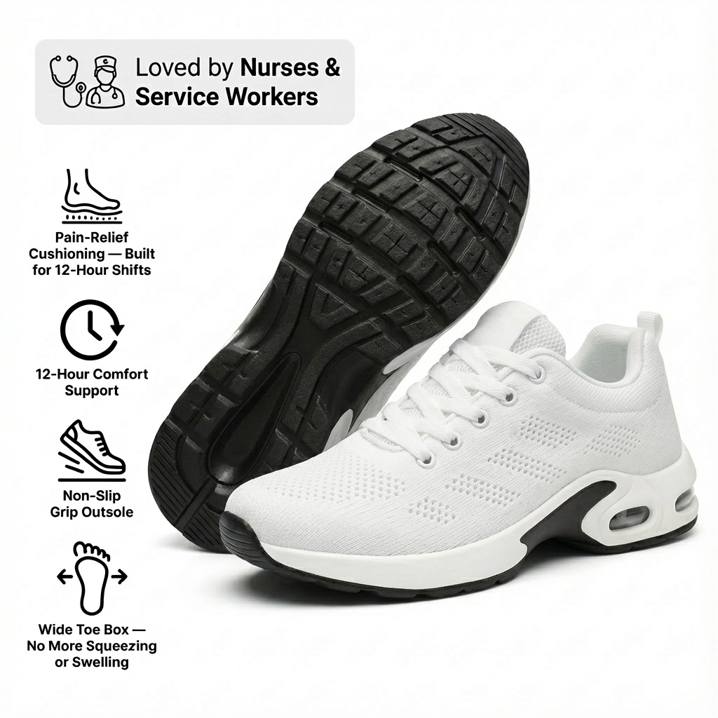 Sizura™ 12-Hour Shift Shoes for All-Day Foot, Knee & Back Pain Relief
