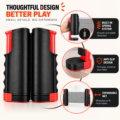 SmashDock Pro – Portable Table Tennis Set for Any Table